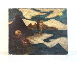 Lot 9138 Oliver M. Coleman Jr. Surrealist Oil Painting  Art