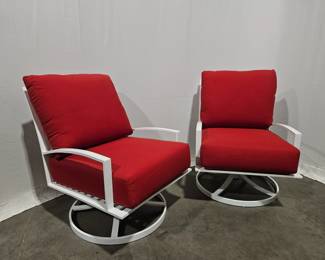 Lot 9364 2 Sunset West Patio Swivel Rocker Chairs  Sunbrella Cushions
