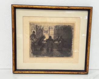 Lot 8848 Kaethe Kollwitz Original Etching Restrike Four Men in the Inn Art