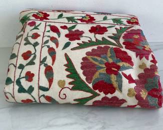 Lot 9256 Large Embroidered Coverlet Textile