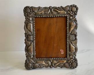 Lot 9255 Vintage Sterling Silver on Wood Peruvian Frame