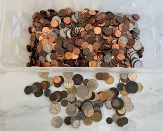 Lot 8751 Assortment of Vintage Foreign Coins  US Coins