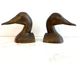 Lot 8865 Heavyweight Metal Duck Head Bookends