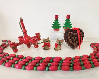 Lot 8929 Vintage Swedish Christmas Decor  Christmas Mice  More