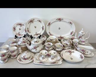 Lot 9176 Royal Albert Moss Rose Bone China Dishes
