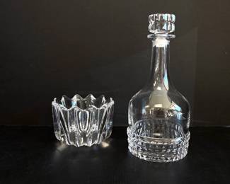 Lot 8872 Signed Orrefors Crystal Decanter  Bowl