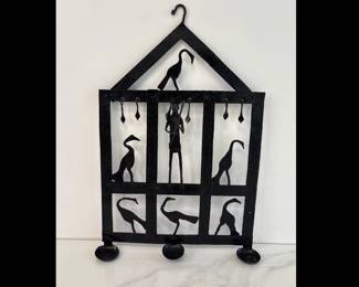 Lot 8809 Hanging Wrought Iron Tribal Candle Holder