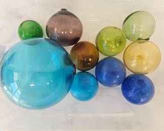 Lot 8910 Blown Glass Fishing Floats Orbs