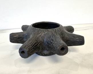 Lot 9181 Seven Sided Peace Pipe Oil Lamp  Bigmeat Cherokee NC Native American Pottery