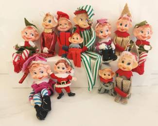 Lot 8757 Vintage Christmas Elf Elves Knee Huggers
