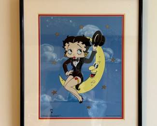 Lot 8573 Betty Boop Up On the Moon Sericel Art