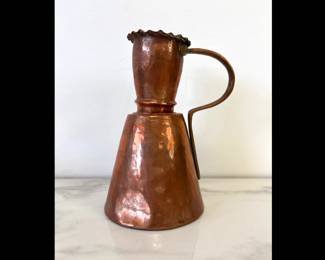 Lot 7438 Antique Hammered Copper Pitcher