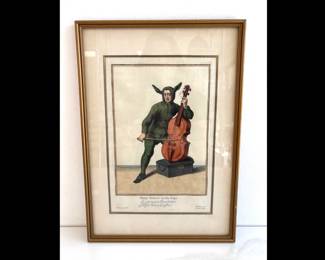 Lot 8862 Mauron Delin Merry Andrew on Stage Hand Colored Engraving Art