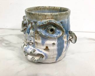 Lot 8948 Jim McDowell Black Mountain North Carolina Pottery Face Mug