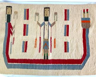 Lot 9196 Navajo Yei Woven Textile Wall Hanging Native American Craft