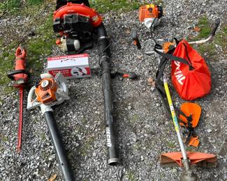 Bundle Of Landscaping Tools Weedwacker, Leaf Blowers  More