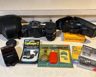 Vintage Canon T70 35mm SLR Camera With Lense More