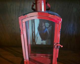 Antique Red Metal Lantern