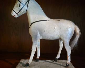 Celluloid Horse with Tin Wheels c.1890