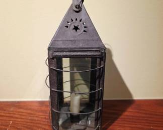 Metal Candle Lantern With Star Design