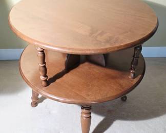 Mid-Century Two-Tier Wooden Side Table