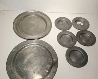 Pewter Plates with Various Sizes