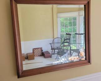 Mid-Century Walnut Framed Wall Mirror