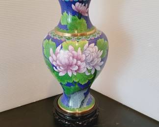 Jingfa Cloisonne Vase with Floral Design