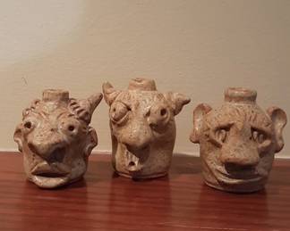 Three Miniature Face Jugs