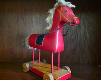 Colonial Williamsburg Red Wooden Toy Horse
