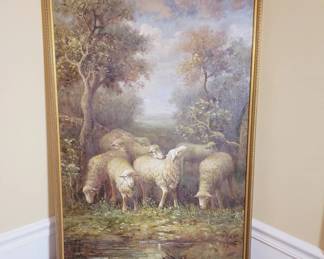 Original Oil Painting of Sheep Signed