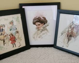 Three Framed Prints, Circa 1909