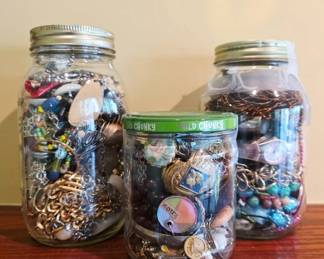 3 Mystery Jars of Mixed Jewelry