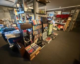 DVD's, VHS tapes, cassette tapes, vinyl records