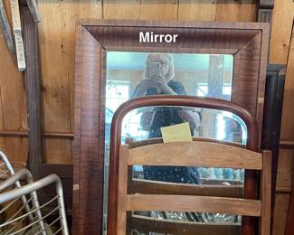 Mantel, Mirror, Chair w Cushions