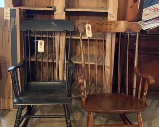 Rocking Chairs and Shelving Unit