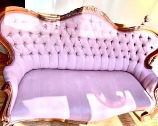 VictorianStyle Tufted Upholstered Sofa