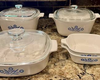 Vintage Blue Cornflower Casserole dishes