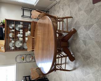 Dining table and cabinet