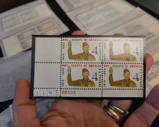 vintage stamp collection, boy scouts