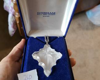 Jewelry: crystal cross marked Gorham 32% leaded, Austria