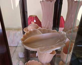 Pink Milk Glass (Fenton, Cambridge, Fostoria)