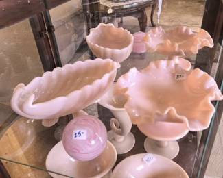 Pink Milk Glass (Fenton, Cambridge, Fostoria