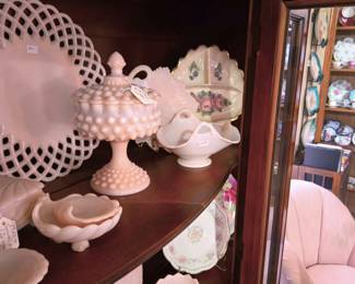 Pink Milk Glass (Fenton, Cambridge, Fostoria)
