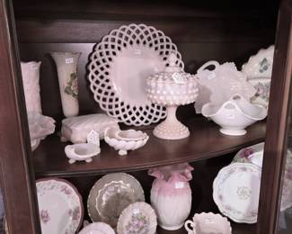 Pink Milk Glass (Fenton, Cambridge, Fostoria)