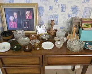 Ashtrays (Crystal, Milk glass, Amber)