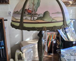 Vintage Reverse-painted Lamp