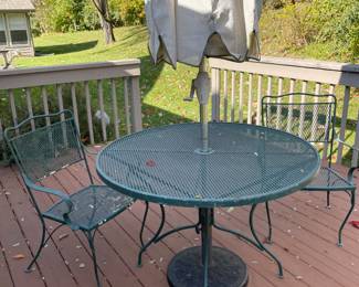 Metal table and chairs