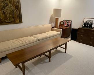 Couch and coffee table, solid wood storage cabinets/end table