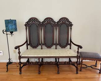 Jacobean renaissance barley twist cherub bench